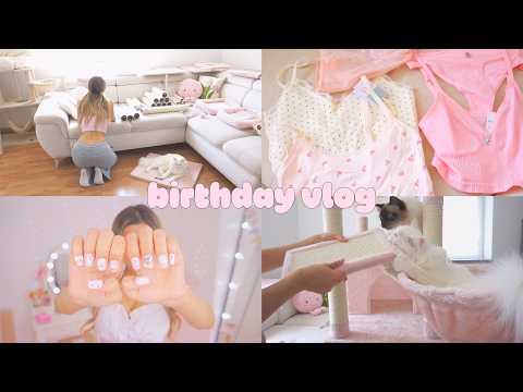 slice of life ₍⑅ᐢ..ᐢ₎ what i got myself for my birthday ⋅ building a cute pink cat tree with bows