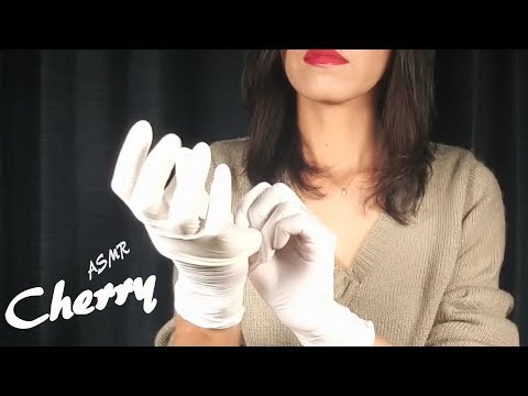 【ASMR】White Latex Gloves 3 Layering Hand Movements 화이트 라텍스 장갑 3 레이어링 손 무브먼트 / 白ゴム手袋３枚重ねでハンドムーブ