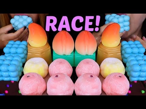 ASMR GIANT FRESH CREAM MOCHI & ICE CREAM RACE! Full week of eating vlog 먹방