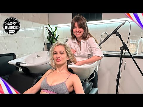 ASMR Head Massage and Hair Washing by Barber Lady Dana