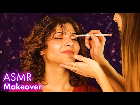 ASMR Beauty Makeover, The Beautiful Jinah gets Glam Makeover by Sophia, Makeup Sounds & Brushes