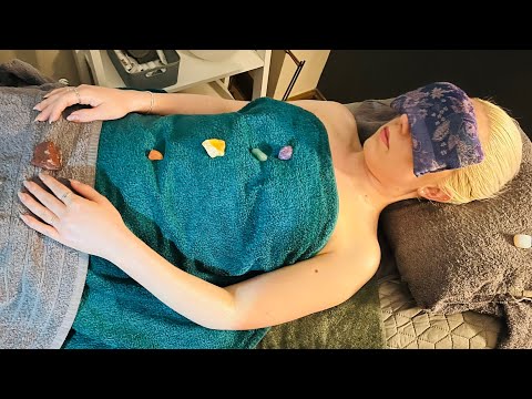 Chakra Healing Massage and Mindfulness session. Soft Spoken ASMR