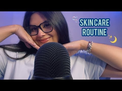 SKINCARE DE NOCHE 🌙 TE HAGO TU SKINCARE PARA DORMIR | ASMR ATENCIÓN PERSONAL | MOUTH SOUNDS