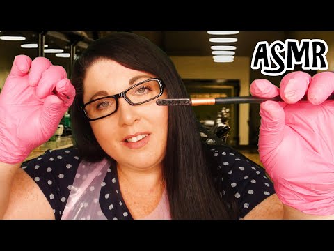 ASMR Men's Eyebrows 💈Barber Shop Roleplay (Gloves, Plastic Apron, Plucking, Scissors, Shaping)