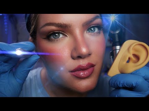 ASMR Detailed Cranial Nerve Exam, Otoscope, Ear, Eye, Orbital, Face Exam, Ends with Dimmed Lights