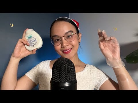 ASMR Unique Sweaty Palm Hand Sounds (with gloves & lotion)