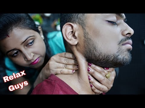 Satisfying Oily Neck Massage By Beautiful Lady Barber Chaitali | ASMR Head , Neck , Ear Massage