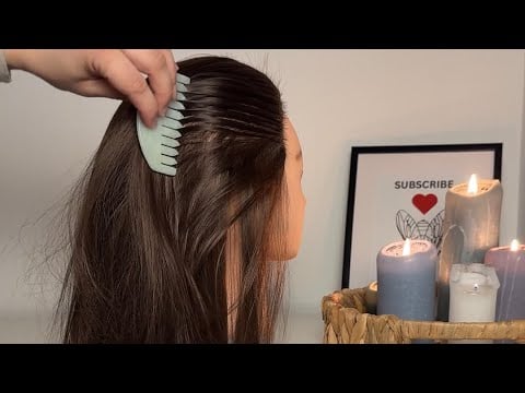 ASMR Hair Brushing Sounds for Deep Sleep 💤 (paddle Brush, Jade Comb) | No Talking