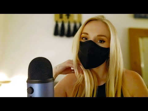 ASMR whisper ramble /  up close whispering / mask asmr