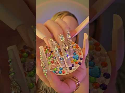 asmr rhinestone coaster scratches w XXL nails 💅