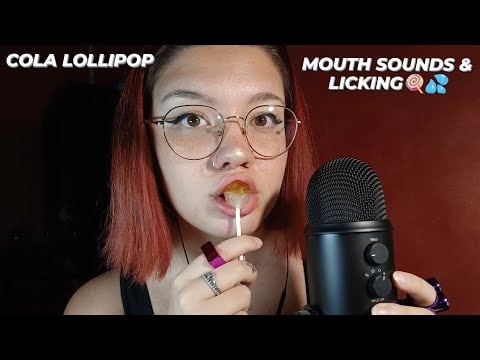 COLA LOLLIPOP (MOUTH SOUNDS & LICKING) 😴💜🍭💦 | ASMR ITA