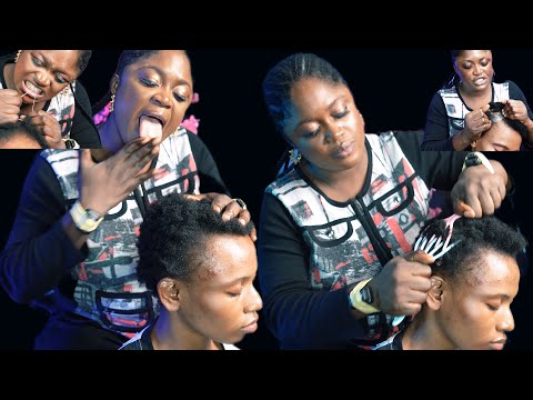 ASMR✨ FAKE SPIT PAINTING BABY KNOT REMOVAL WITH TEETH, INTENSE SCALP MASSAGE 
