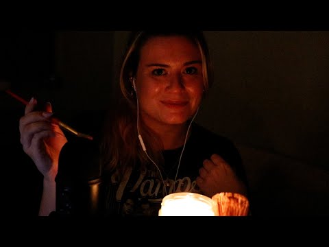 ASMR | Inaudible whispers and brushing on a rainy night