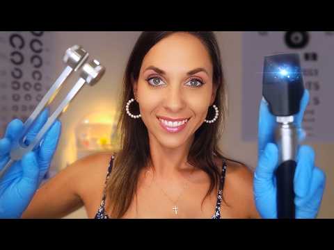 ASMR Full Annual Physical Exam | Cranial Nerve, Ear Cleaning & Hearing Test