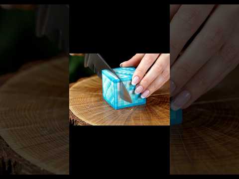 Minecraftブロックを切るASMR🧊AI  Cutting Minecraft blocks🧱with Knife #asmr #satisfying #asmrsounds #shorts