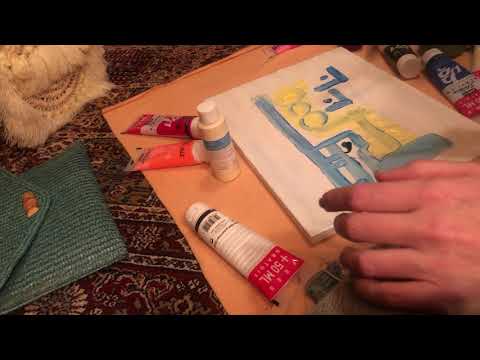 [ASMR] Painting abstract brush mic sounds - no talking