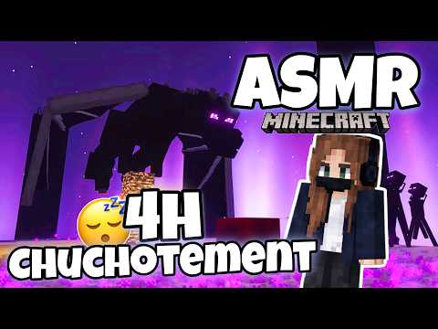 ASMR Français • 4H DE CHUCHOTEMENT SUR MINECRAFT AVEC LES SONS DU JEU EN ASMR ! 😴 (je fini le jeu)