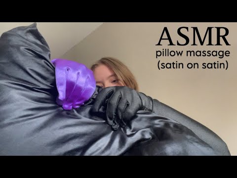 ASMR satin gloves massaging a satin pillow 😴($20 vs $50)