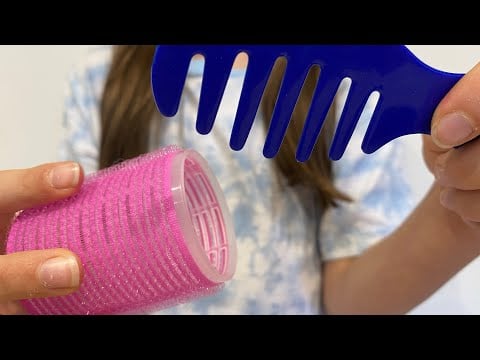ASMR brushing and styling your hair | bangs combing | actual camera touching | lo-fi | no talking