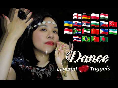 ASMR Dance In Different Languages - Echo Delay Whispers, Hand Sounds, Hypnotic Layered Visuals 🎵💃
