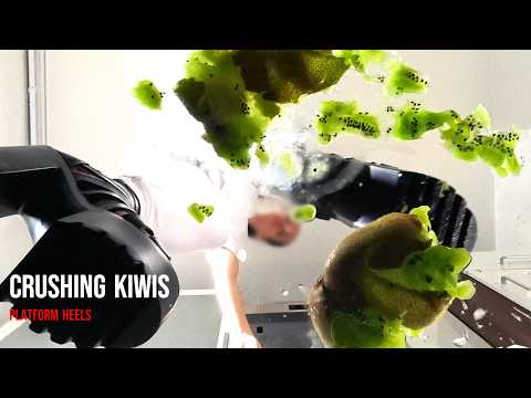 Stepping on kiwis with platform high heels #shoes #crush #asmr