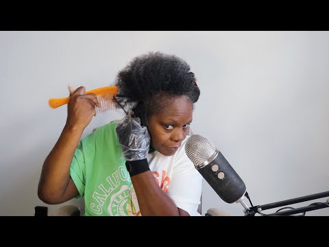 BRAIDING MY HAIR IN CORNROWS ASMR TEXTURE HAIR SOUNDS