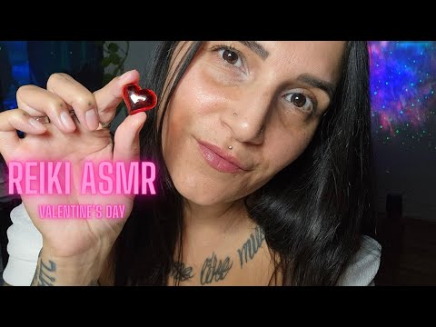 Reiki ASMR l Valentine's Day l finger fluttering l hand movements l mouth sounds l whispering