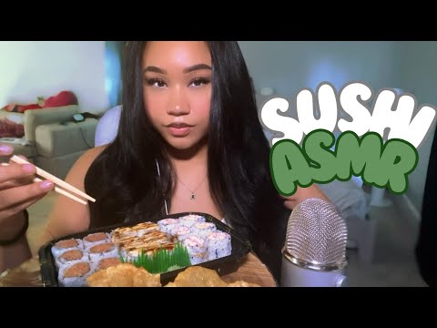 ASMR Eating sushi🍱 + EXTREME yapping🗣️ (eating sounds, mouth sounds, repetition)