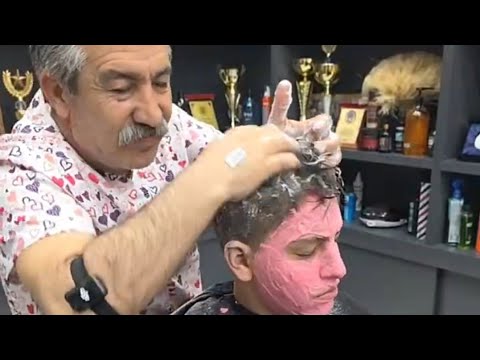 ASMR RELAXING HAIR CUTTING AND BODY MASSAGE WITH MUNUR ONKAN