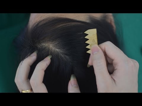 ASMR Aggressive Scalp Scratching With Wooden Tools, Relaxing Hair Sound, Hair Parting For Relaxation