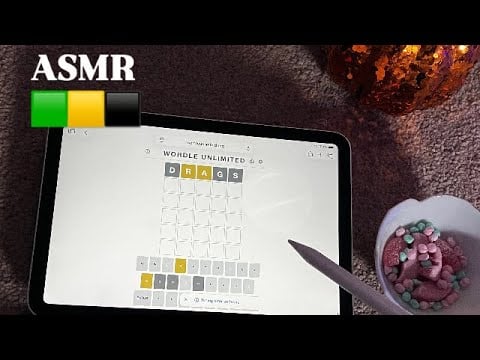 *ASMR* wordle and eating candy! (Mouth sounds, rambles, screen tapping) 