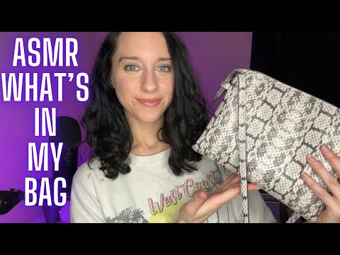 ASMR What's In My Bag & Explaining The Items w/ Gum Chewing