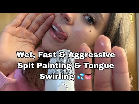 ASMR| Fast & Aggressive Inaudibly (Extra SPlTTY) SPlT Painting on You, Tongue Swirling Mouth Sounds!