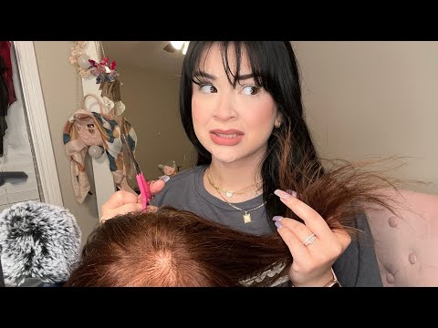 ASMR hair salon rp but she’s new 🫢 ( haircut, lice check, styling)