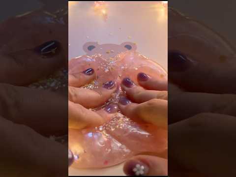 pink slime ＆ Glitter #slime #asmr #asmrsounds #relax #shorts