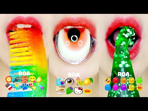 ASMR MUKBANG Emoji Food Challenge 1Hour Eating Sounds for Sleep Relaxing