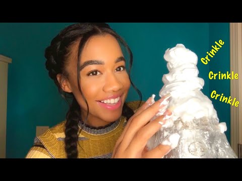 Shaving Cream on the Mic ASMR intense crinkle sounds (with Plastic wrap on mic)