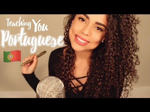 ASMR Teaching You PORTUGUESE {{ whispered }} {{ writing on paper }}