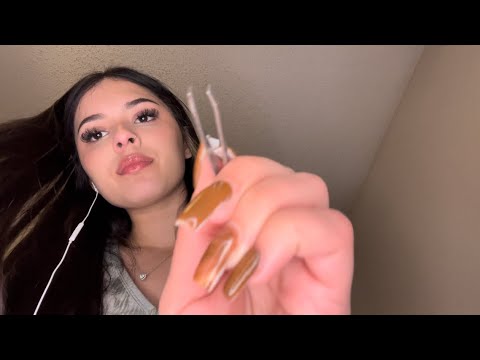 ASMR | Plucking & brushing your eyebrows