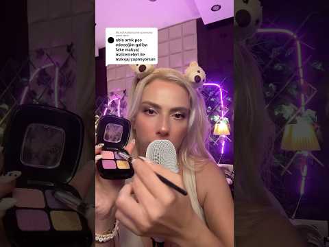 Fake makyaj malzemeleriyle makyajını yapıyorum 💄 #fake #makyaj #malzemeleriyle #makeup #asmr