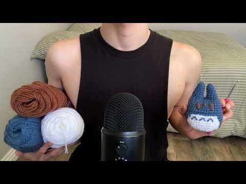 ASMR | Crochet with me...Totoro edition! (Whispers, inaudible, and fabric sounds)
