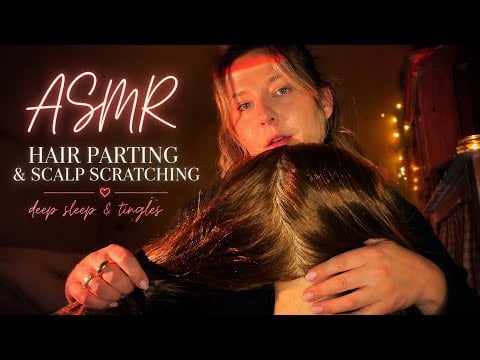 ASMR Hair Parting & Scalp Scratching for Deep Sleep