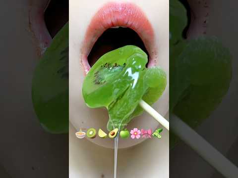 Green Emoji 🥒🥑🍏 #meoasmr #mukbang #emojichallenge #asmr #eating #asmrsounds