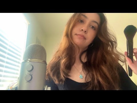 ASMR Close Whispers + Mic Brushing 🩵