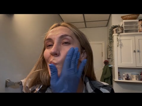 Glove ASMR 🤚 beating my face aggressively and fast with mouth sounds and no talking 
