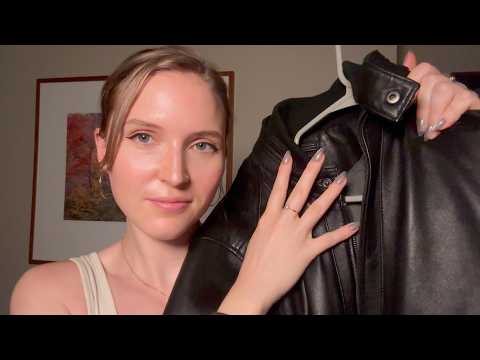 ASMR The Vintage Jacket Boutique (leather, denim, over-explaining)