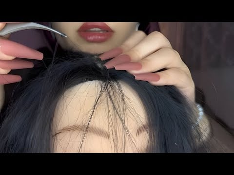 ASMR 🐜🔍 Scalp & Lice Check For Deep Sleep | Scalp Massaging and Scratching (personal attention)