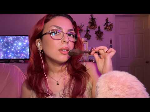 ASMR ☆ wooden spoon face tracing + eating (wet mouth sounds)