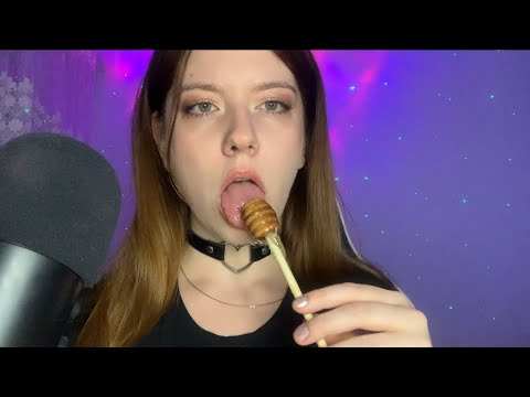 ASMR | Honey Sticky Fingers 🍯🐝 ( Eating Mouth Sounds ) 💛🖤 Part 2