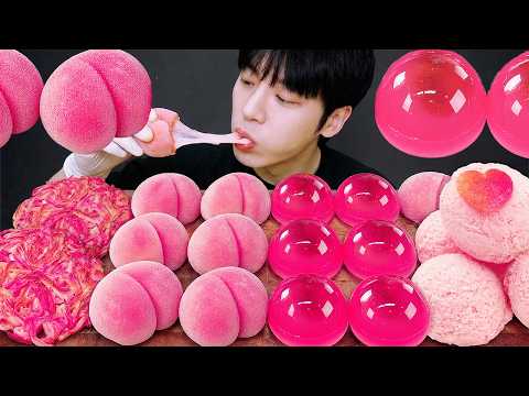 ASMR MUKBANG | 직접 만든 갤럭시 꿀젤리 핑크 디저트 아이스크림 먹방 & 레시피 DESSERT GALAXY HONEY JELLY CANDY